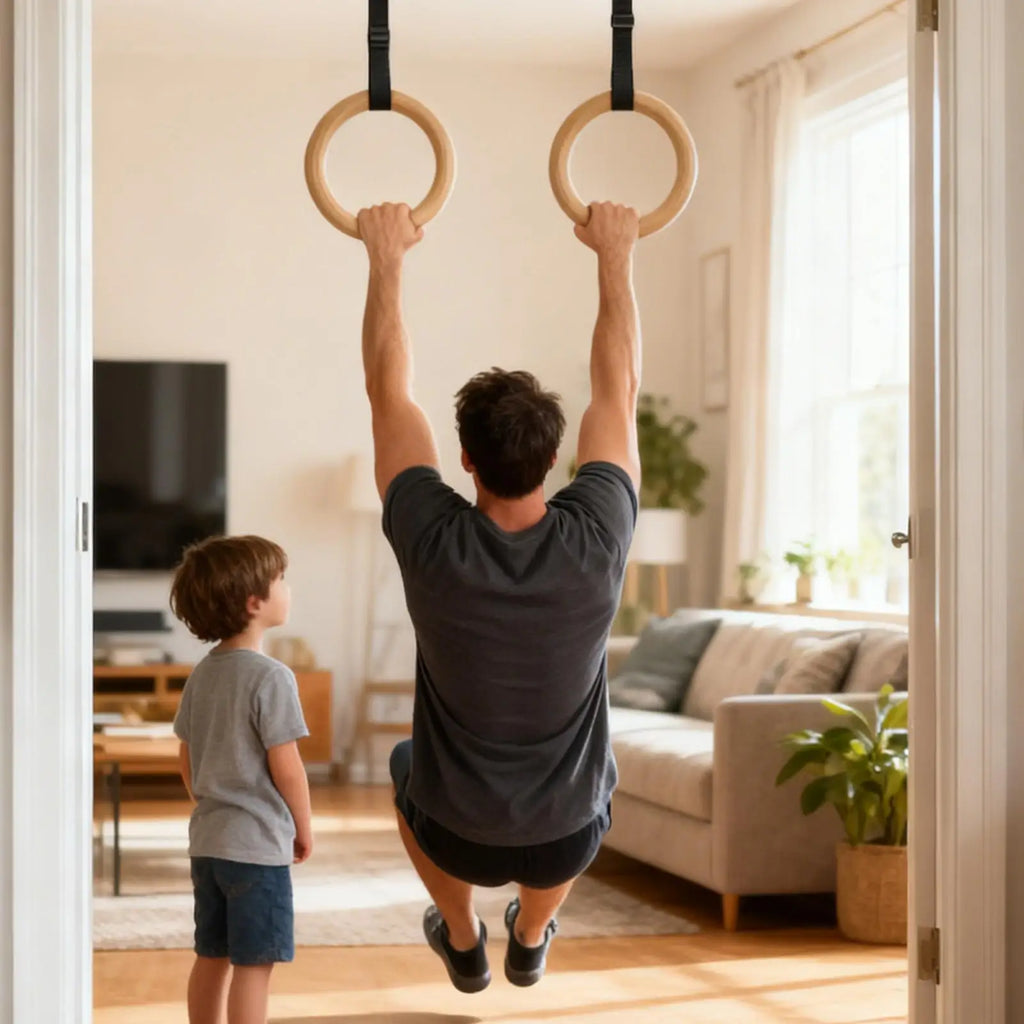 Rings Gymnastics 2 Pieces Calisthenics Grips Equipment Fitness Training Rings For Home Gym Fitness Exercise Playground Indoor