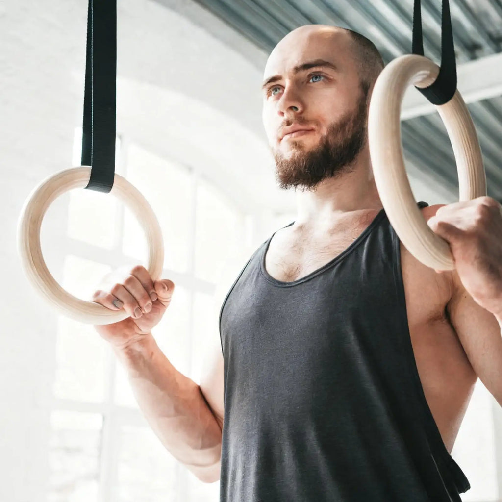 Rings Gymnastics 2 Pieces Calisthenics Grips Equipment Fitness Training Rings For Home Gym Fitness Exercise Playground Indoor