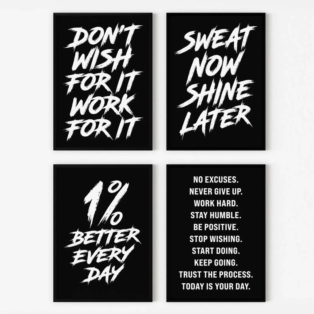 Gym Wall Art Poster Gym Inspirational Poster Home Gym Wall Decoration Gym Slogan Canvas Printing Decorative Painting Frameless